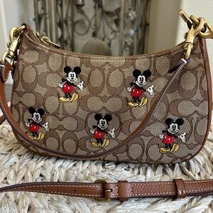 COACH x DISNEY Teri Signature Jacquard Mickey Print Shoulder Bag